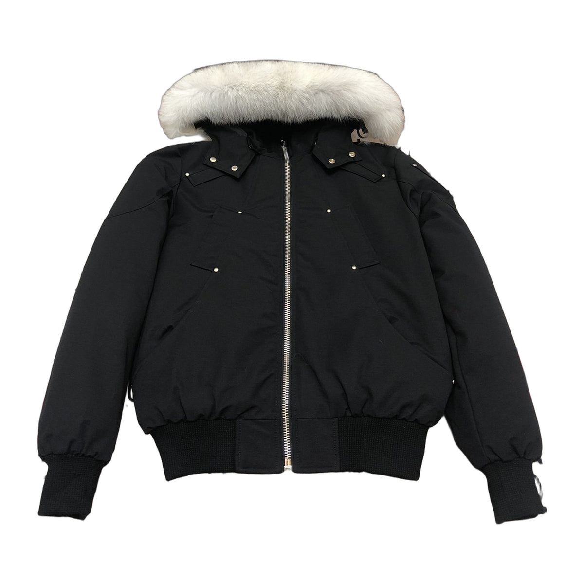 Moose Knuckles Men's Original Ballistic Shearling-Trim Bomber Jacket – Black