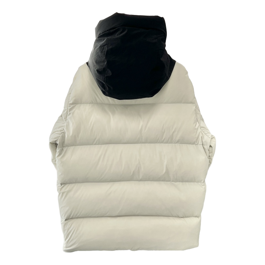Moncler Contrast-Hood Colour-Block Puffer Jacket