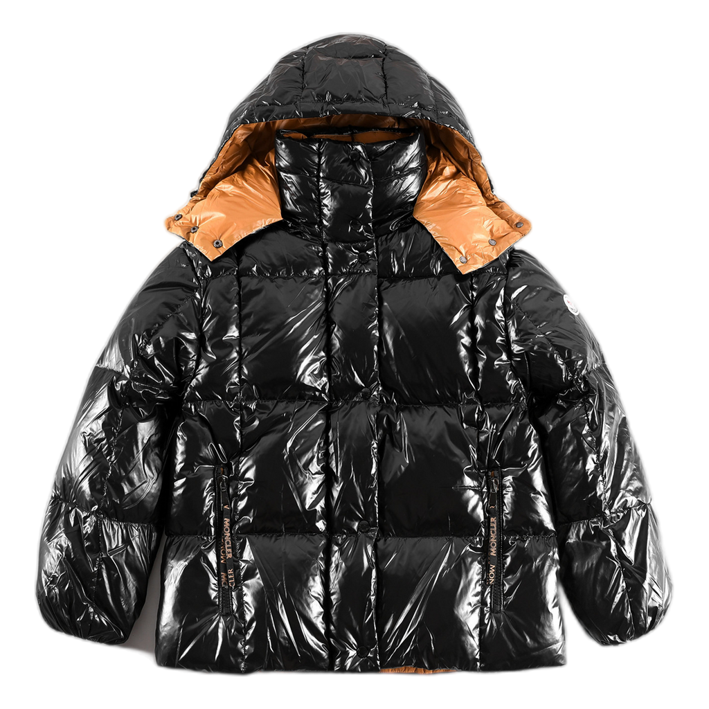 Moncler Copper-Lined Glossy Short Puffer Jacket – Black