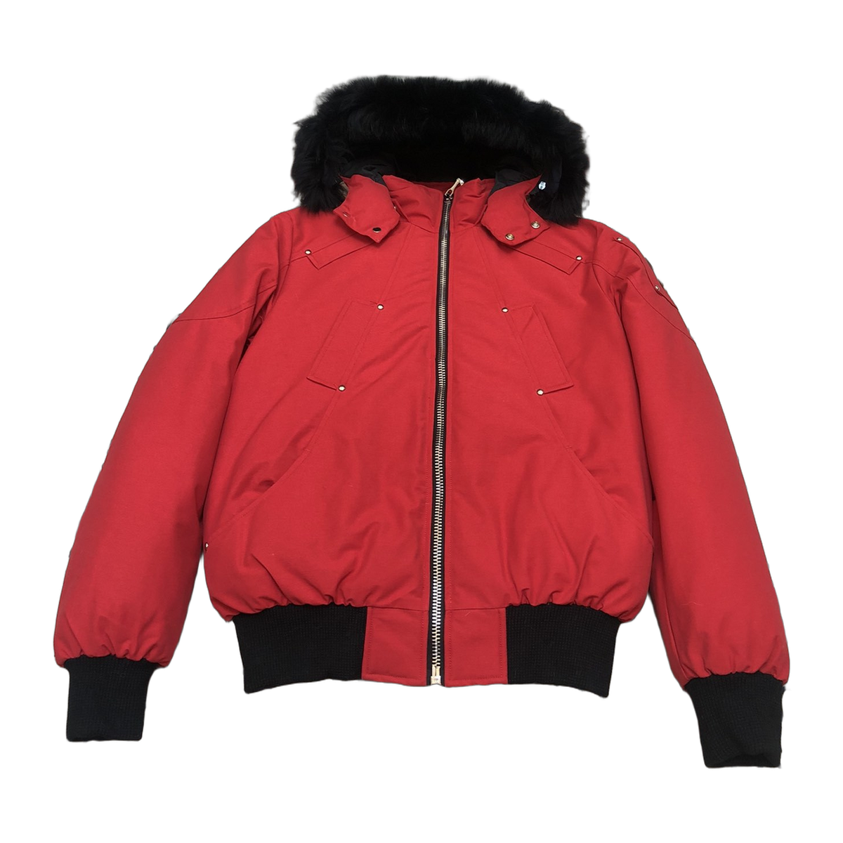 Moose Knuckles Men's Original Ballistic Shearling-Trim Bomber Jacket – Black III