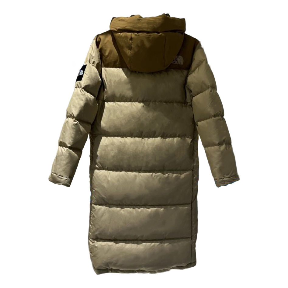 The North Face Color-Block Hooded Long Puffer Coat – Tan